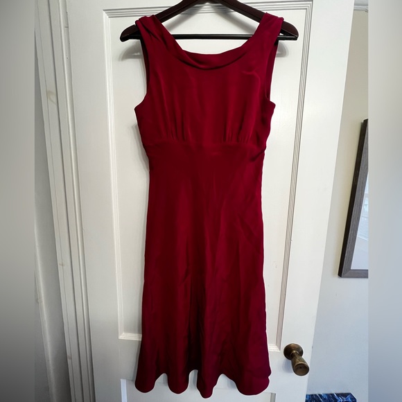 J. Crew Dresses & Skirts - J. Crew dark red silk cowl neck dress burgundy